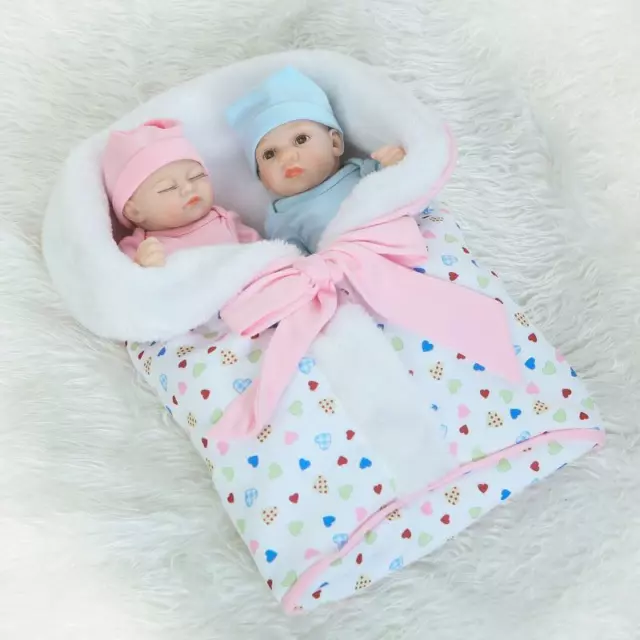 26CM Realistic Twins Reborn Baby Dolls Collectible Toy Kids Birthday Gift