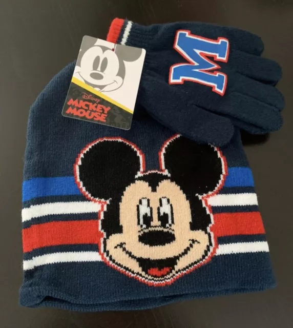 Ensemble Enfant Bonnet + Gants Mickey Mouse - Disney Taille Unique / Bleu&Rouge