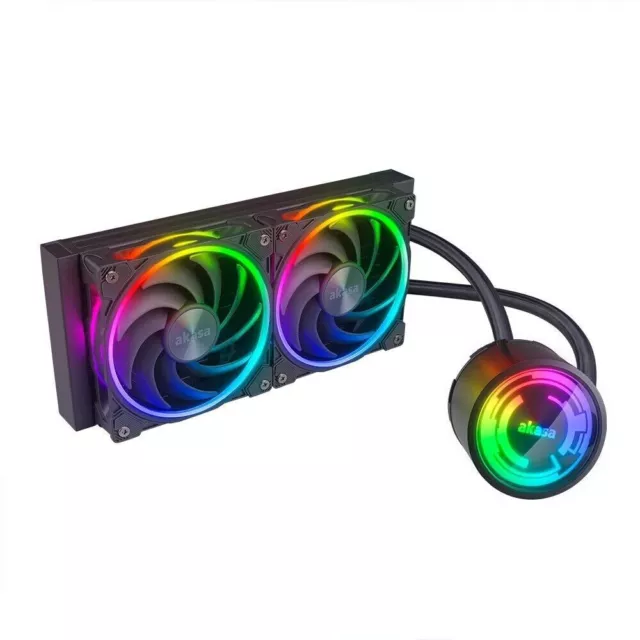 Akasa SOHO 240 Black Edition 240mm ARGB Liquid Water CPU Cooler + RGB Controller 2