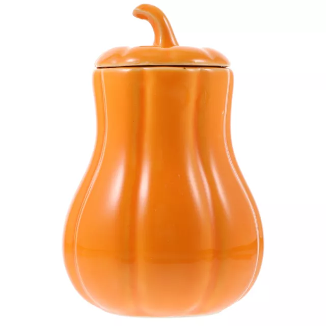 Candy Containers Ceramic Jar With Lid Multifunction Pumpkin