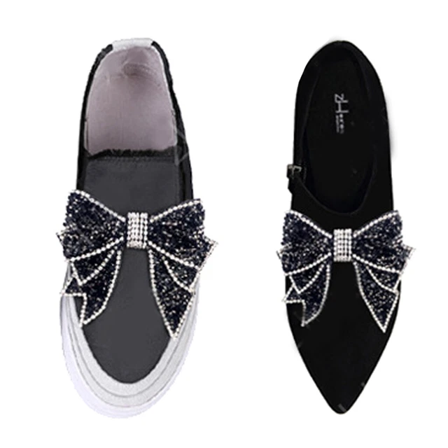 2x Strass Bowknot Schuh Applique DIY Schleife Applikationen