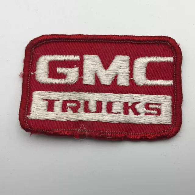 Vintage GMC Trucks Employee Uniform Patch Advertising 2" x 2-7/8" Red White W8