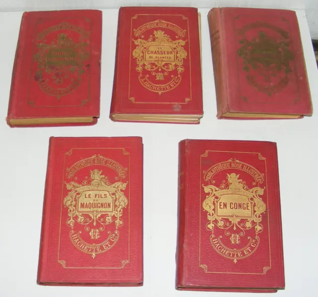 5 LIVRES ANCIENS BIBLIOTHÈQUE ROSE ILLUSTRÉE XIXe XXe SIÈCLE LITTÉRATURE /B3233