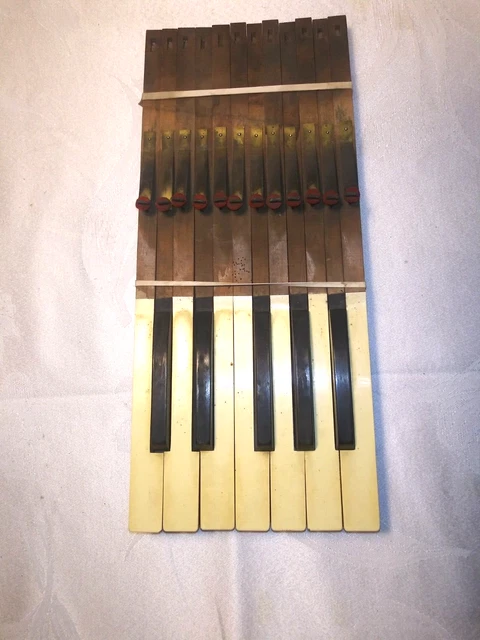 Clean Full Octave Set Of Antique Piano Pump Organ Keys & Sharps #3
