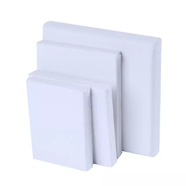 10X 4Sizes Mini Artist Stretched Canvas Square Small Art Board Acrylic Oil P Nw