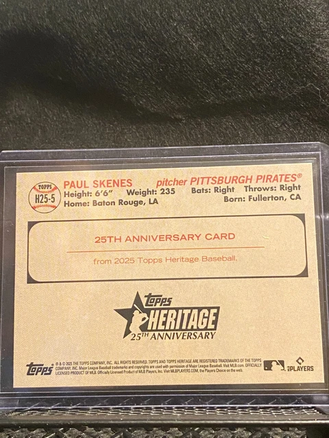 Wyatt Langford Card 2025 Topps Heritage 25th Anniversary Holographic