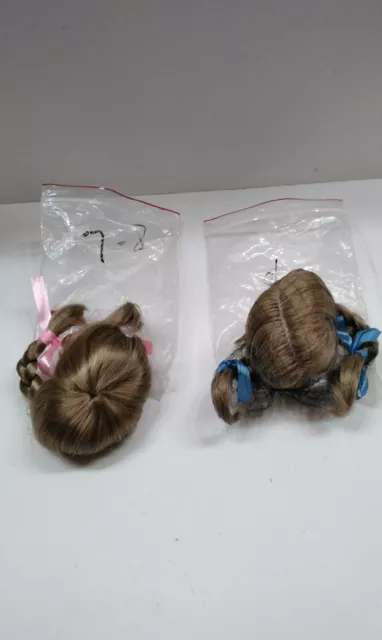 Lot of 2 New Doll Wigs Hair 7/8 8/9 Pigtails With Bangs Unbranded