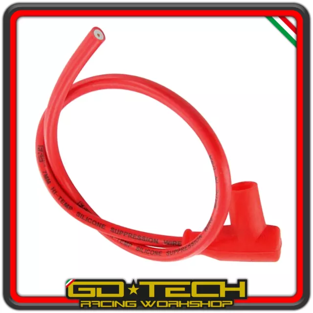 Cable Vela Silicona Rojo Motoforce Racing Con Pipeta Moto Scooter Universale