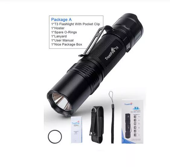 Trustfire T3 10W  Led 1000LM EDC Tactical Camping Portable Flashlight