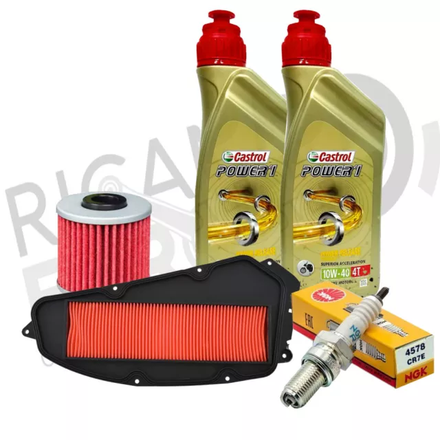 KIT TAGLIANDO CANDELA FILTRO OLIO ARIA OLIO MOTORE KYMCO XCITING 400 i ANNI 2016