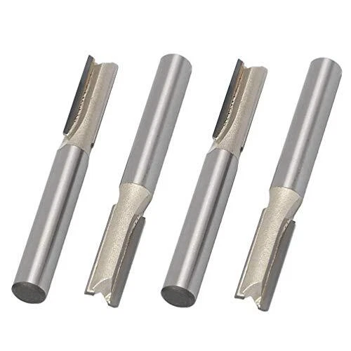 Vástago de 1/4 de pulgada diapositiva de corte 2 flautas router recto punta de carburo