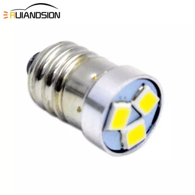 Ruiandsion E10 5050 LED Vis à mailles Ampoule de lampe de poche 3V/ 6V/12V  Blanc