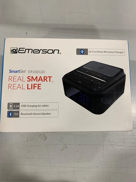 Emerson Smart Set ER100120 Wireless Charger/Clock/Radio/Speaker