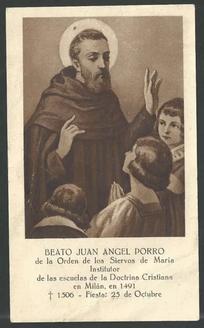 santino antico del Beato Juan Angel estampa image pieuse holy card