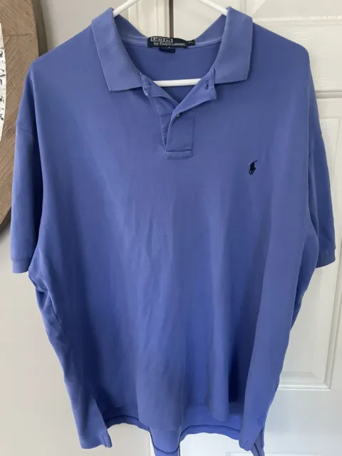 Polo Ralph Lauren Mens Shirt Sz XL Blue Short Sleeve Casual Collared