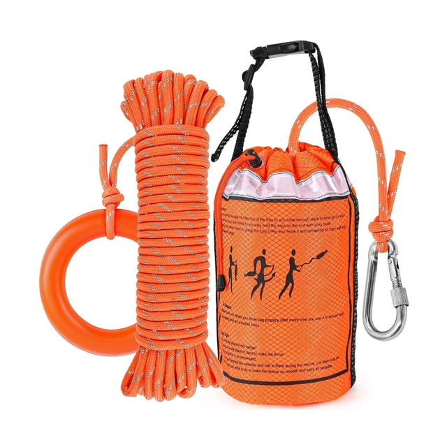 NTR Water Rescue Throw Bag with 50/70/98 Feet of Rope in 3/10 Inch Tensile St...