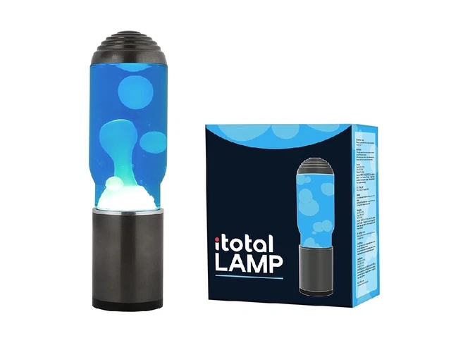 Lamp ADA con Base Grigio Scuro, Liquido Blu e Cera Bianca