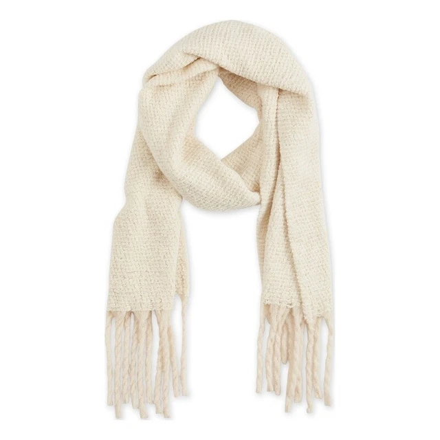 Aubrey Polyester Knit Scarf - Cream 90x20