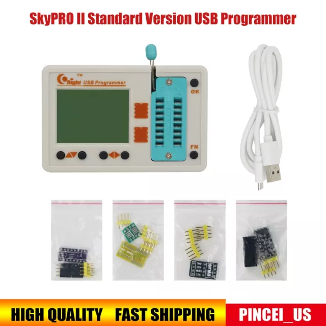 SkyPRO II USB Programmer Offline Programmer for 24 25 93 SPI FLASH AVR STM32