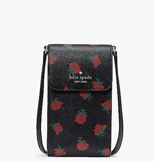 Kate Spade Madison Rose Toss North South Phone Crossbody Bag New