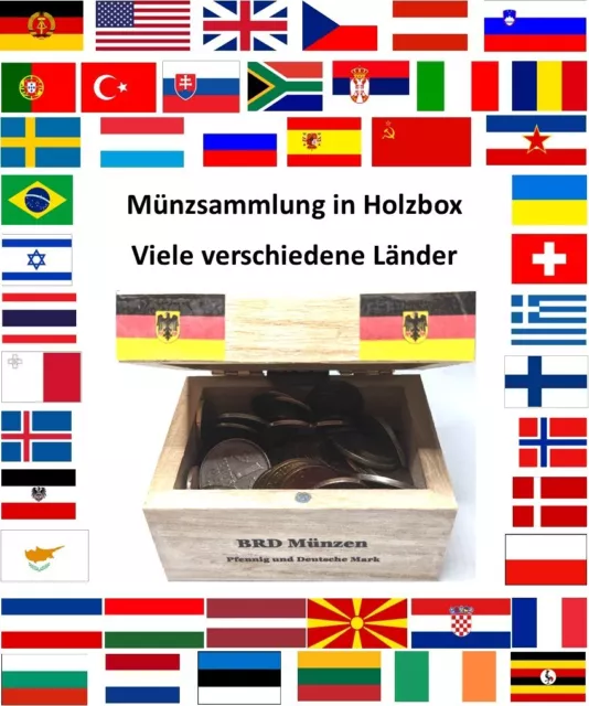 Originelle Geschenk Idee Länder Münzsammlung in schöner Box viele Länder