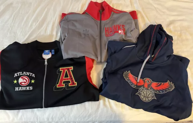 MEN'S ADIDAS NBA Atlanta Hawks Members Jacket Sweatshirt Lot Large ...