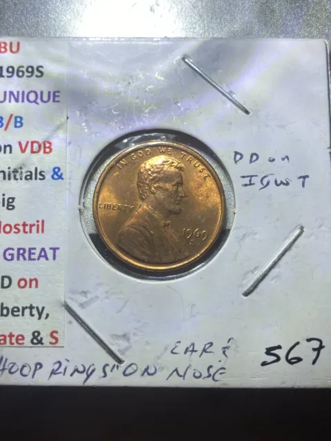 1969-S Lincoln Cent With GREAT Errors, these coins are in a BU condition #567