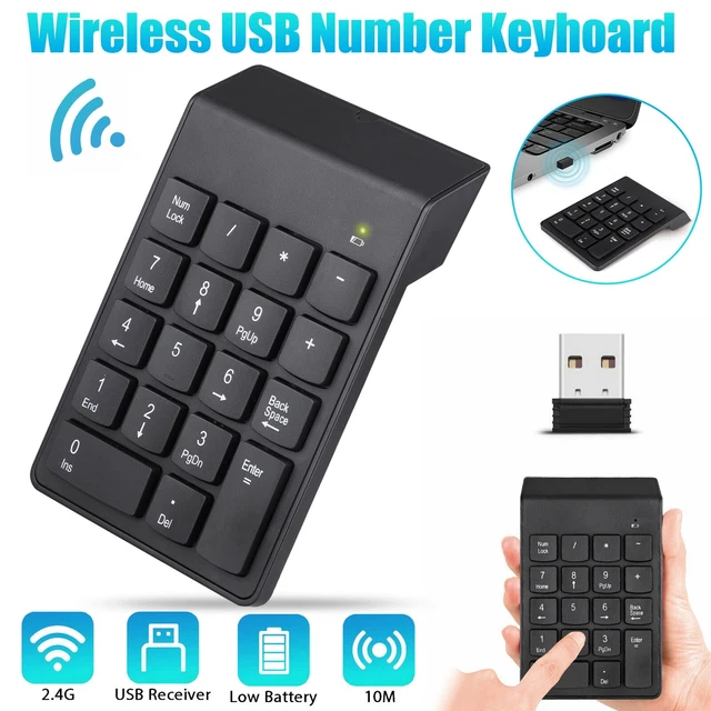 USB WIRELESS NUMBER Pad Numpad Numeric Keypad Number Keyboard For