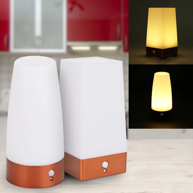 1/2X MOTION SENSOR Lights PIR Wireless Night Light Battery Table LED ...