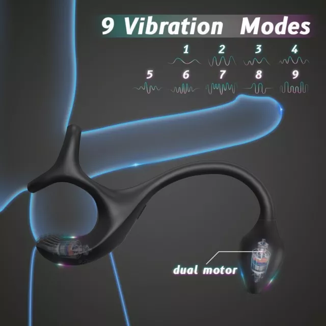 Vibrator-Penis-Cock-Sex-Ring-Anal-Vibrator-Butt-Plug-Prostate-Massager-Toys 2