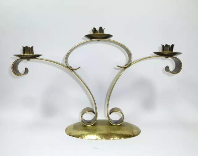 Art Decó Candelero Candelabro Bronce Walther Artesanía