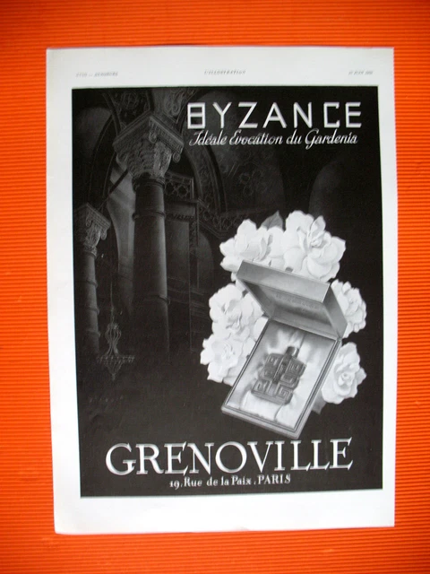 Publicite De Presse Grenoville Parfum Illustration Wilquin French Ad 1939