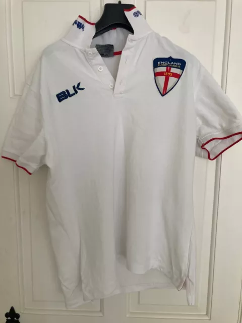 BLK England Rugby League Polo Shirt  -Large-Excellent