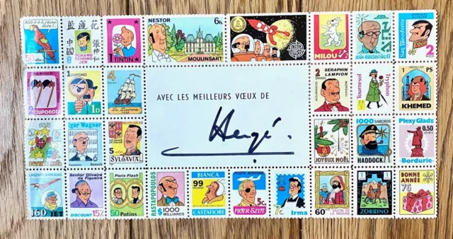 Rare planche timbres Tintin (pub  Côte d'Or 1979)