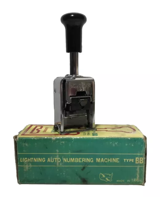 VTG Lightning Auto Numbering Machine Type BB 5 Wheels 4 Action With Original Box