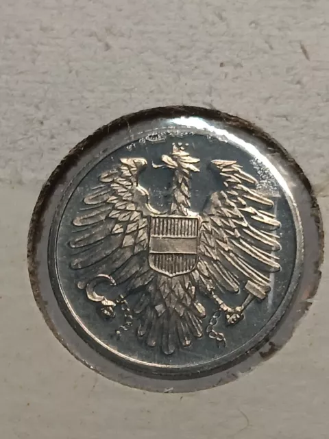 1968 Austria 2 Groschen Coin PROOF   Rare Low Mintage World Coin  N/216 2