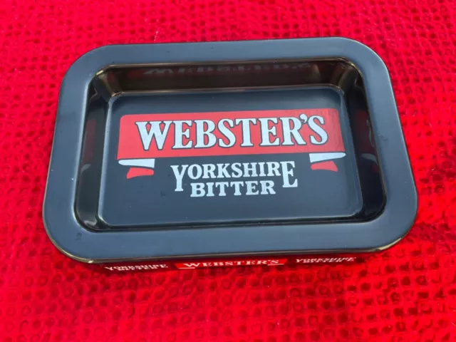 Vintage Websters Yorkshire Bitter Black Rectangular Melamine Ashtray.20.5cm L