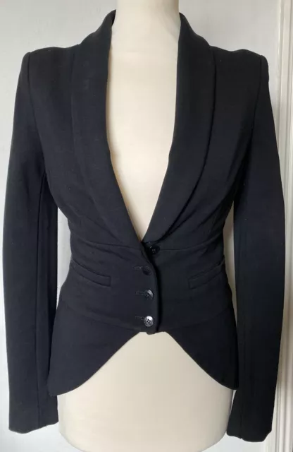 PINKO Ladies Black Blazer Jacket UK 8 (Fair Cond)