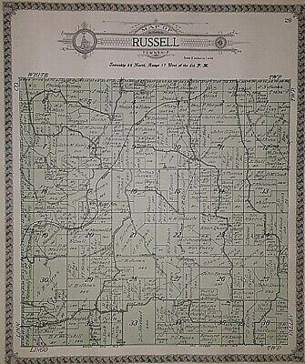 Old 1918 Plat Map ~ VALLEY Twp. MACON Co., MISSOURI ~ RUSSELL Twp. on Reverse 2