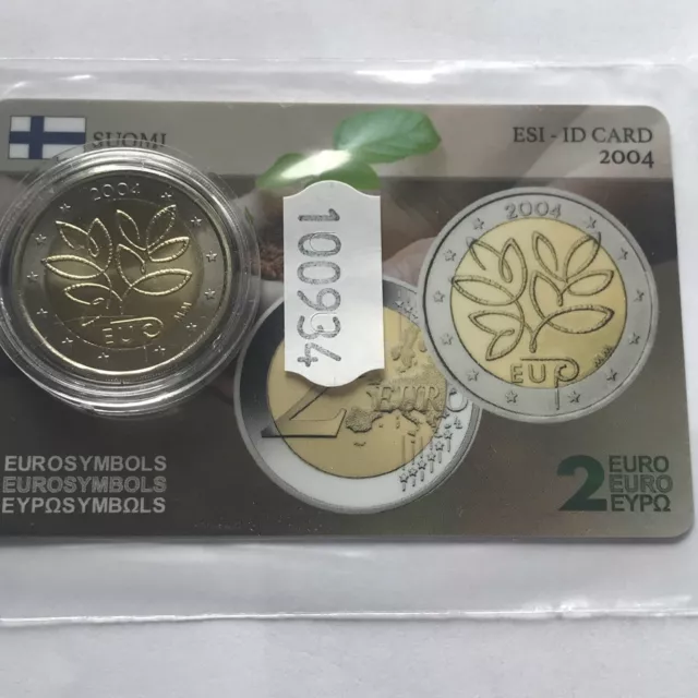 Pièce de 2 euros commémorative neuve UNC FINLANDE 2004  Avec Sa Carte