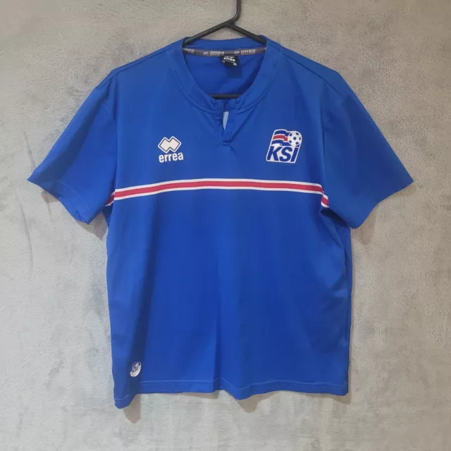 RARE Errea ICELAND 2014 National Team Football Soccer Jersey Kit Shirt - Medium