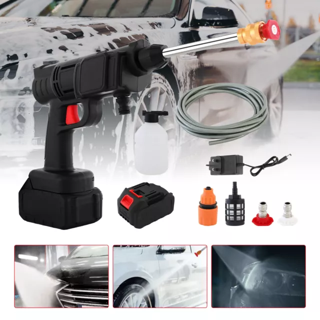 Portable Cordless Car High Pressure Washer Jet Water Wash Clean Gun 2 Battery UK 3