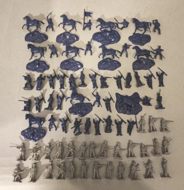 Figurine Britains Guerre De Sécession – Soldats Nordiste Et Sudiste Discutant – Banc