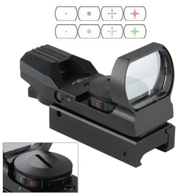 Red Green Dot Reflex Laser Sight Scope Tactical Holographic 4 Reticles 20mm Rail