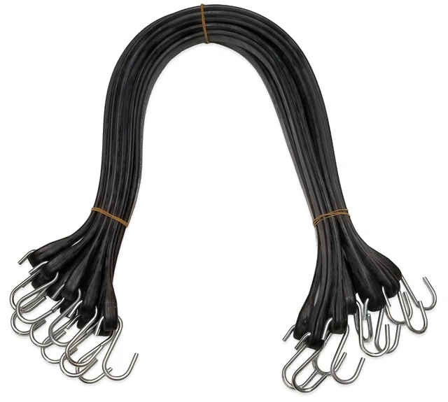 (20 PACK) 31& Heavy Duty EPDM Tarp Straps, Tie Down Bungee Cords SHook