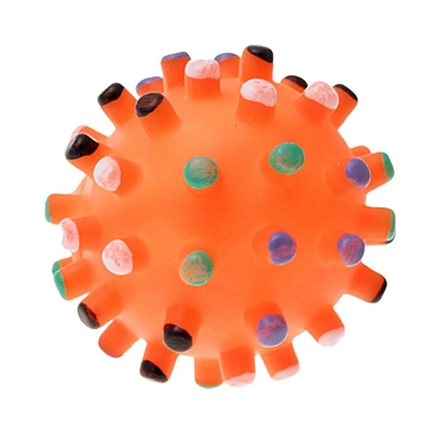 Orange Hund Welpen Spielzeug Kauen Quietschen Kleine Kugel Z5J4