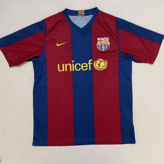 Nike FC Barcelona 2007/08 Home Football Shirt Soccer Jersey Messi #10 Size M