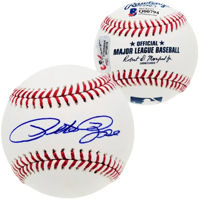Pete Rose Autographed Official Mlb Baseball Cincinnati Reds Beckett Bas 159217