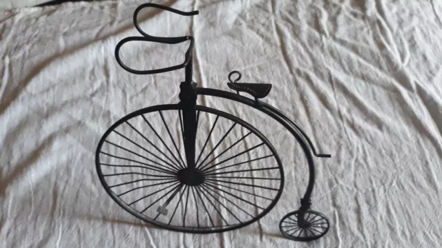 Bike Big Front Wheel with Kickstand Metal Artwork for Exhibition 8” x 8"