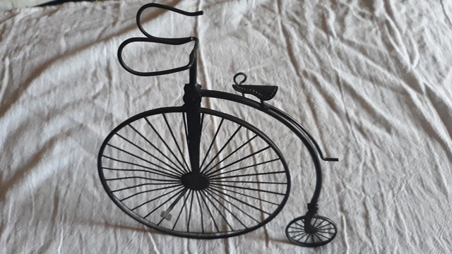 Bike Big Front Wheel with Kickstand Metal Artwork for Exhibition 8” x 8"